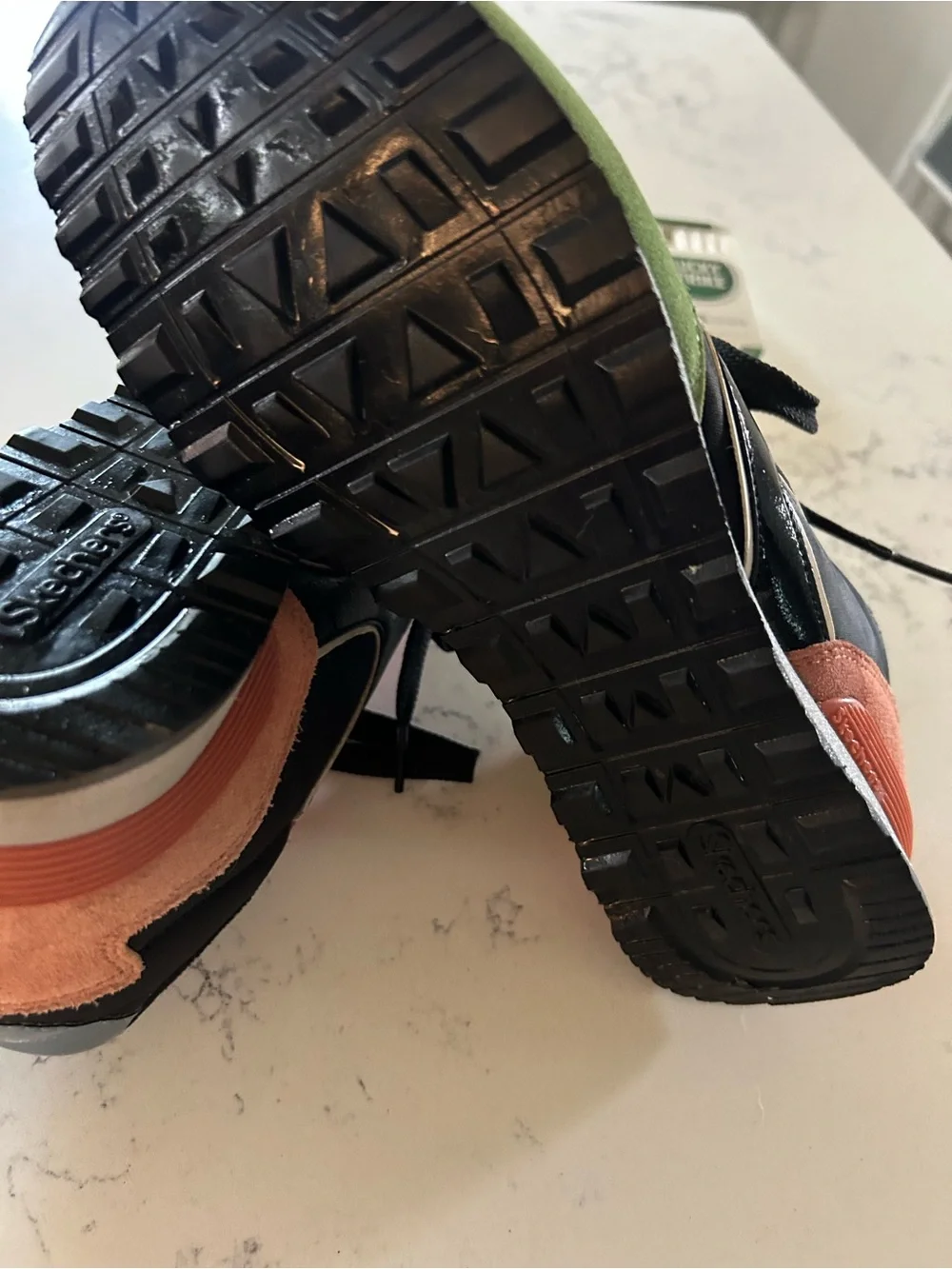 Worn once Skechers retro Black, Pink & Green Athletic Sneakers